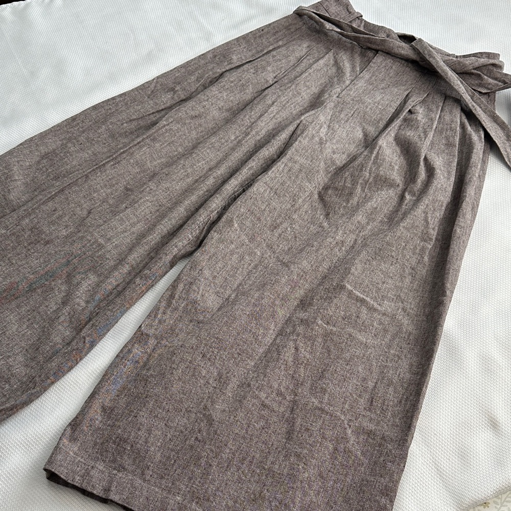 Wide Leg and High waisted pants with tie belt